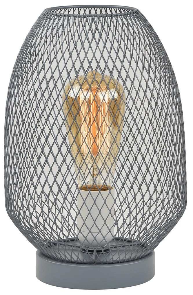 Stolná lampa, kov/sivá, ANLEY