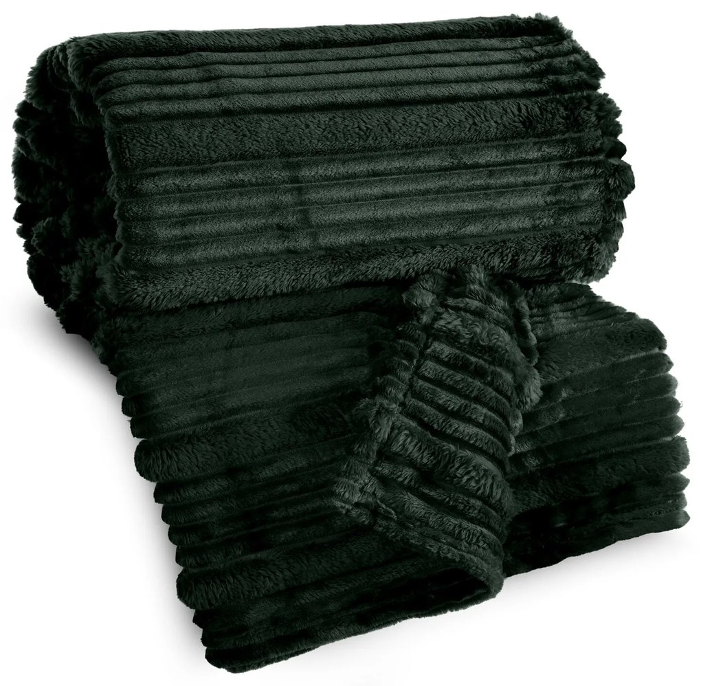 FLANELOVÁ DEKA NINA 200X220 CM TMAVOZELENÁ