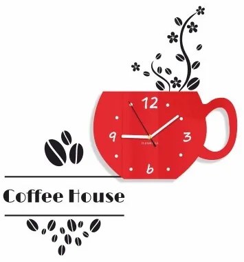 Coffee House dekoračné hodiny do kuchyne fialová