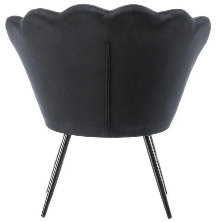 LuxuryForm DESIGN Kreslo FREY VELUR s čiernymi nohami - čierne
