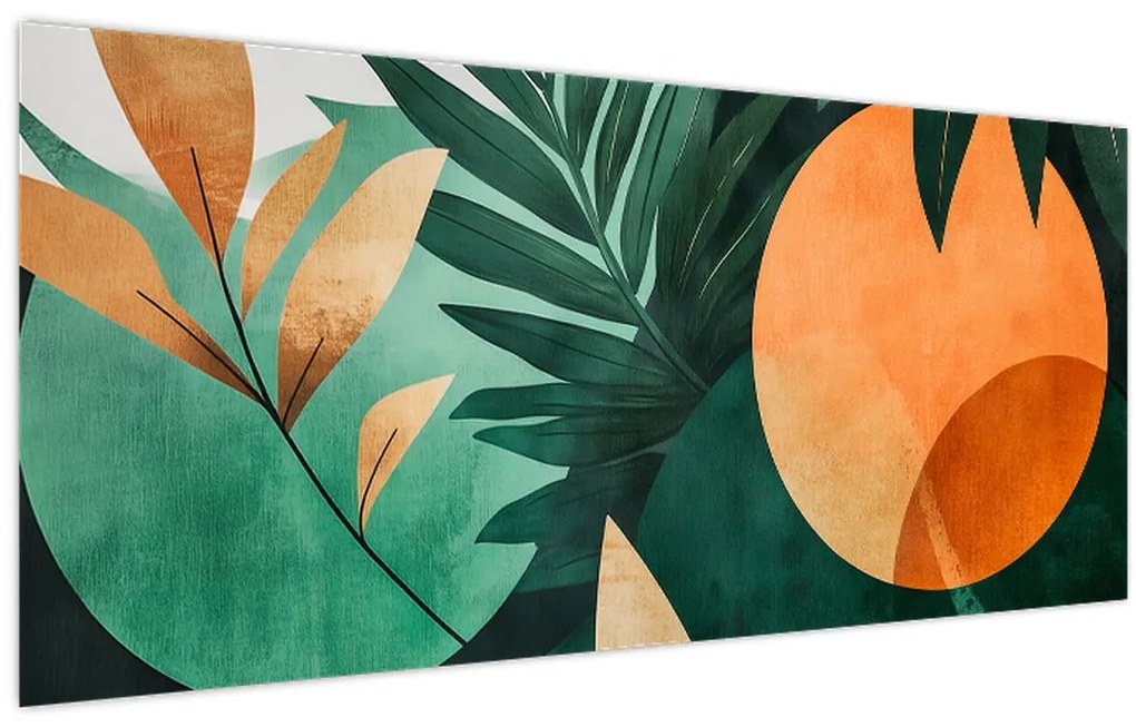 Obraz - Geometrické prírodné motívy (120x50 cm)