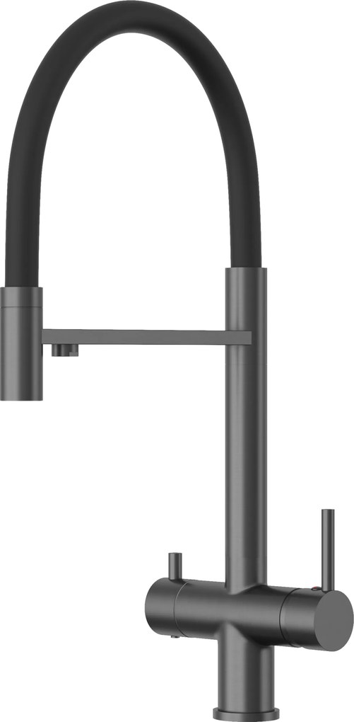 Gamma Vento, vysoká drezová batéria s pripojením na filter vody, grafitová, GMA-BVOF-GM