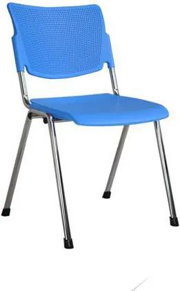 Plastová jedálenská stolička MIA Chrom, modrá