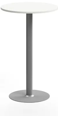 Barový stôl ALVA, Ø700x1100 mm, HPL, strieborná/biela