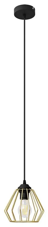 Luster na lanku AGAT 1xE27/15W/230V zlatá/čierna