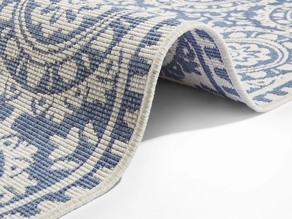 Hanse Home, Koberec behúň Twin Supreme 104130 Blue/Cream – na von aj na doma, 80x250, modrá, chodba / predsieň