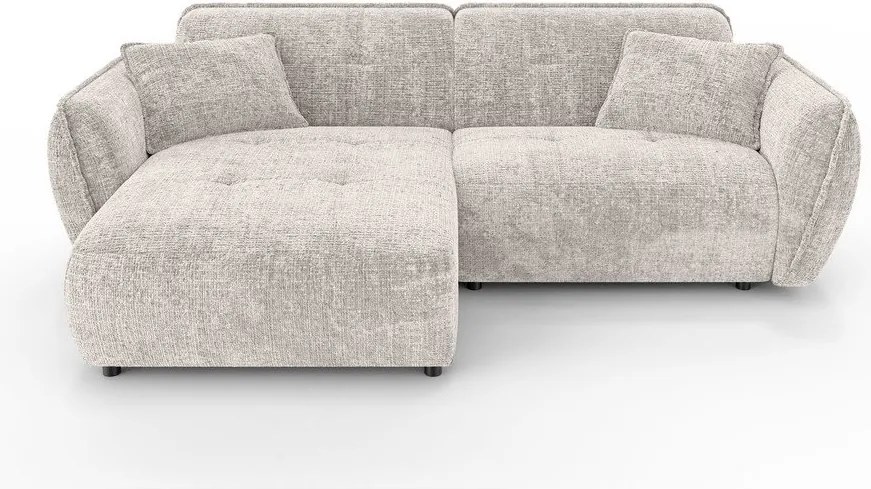 Béžová ženilková rohová pohovka (ľavý roh/s leňoškou) Nelia – Ropez