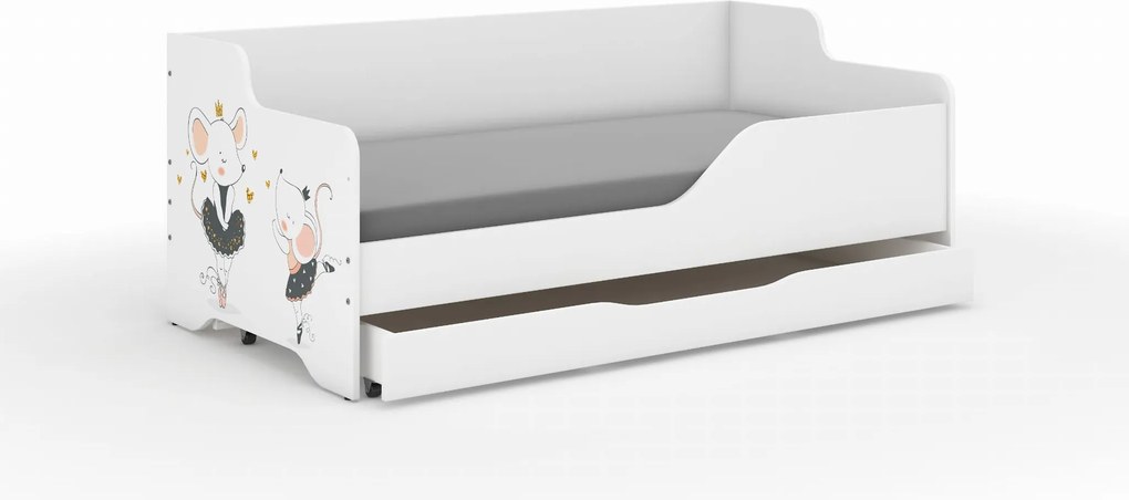 Wooden Toys Detská posteľ LILU 160x80 MYSZKA SAFARI – bočnica