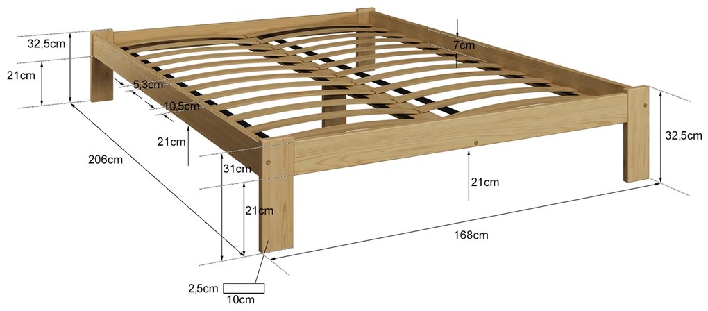 Postel dub Anzu VitBed 160x200cm + Matrace Karatos 160x200cm