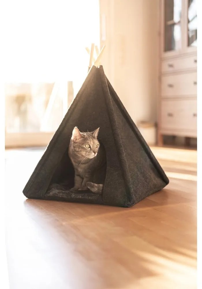 Tmavosivý teepee stan pre domácich maznáčikov Wenko