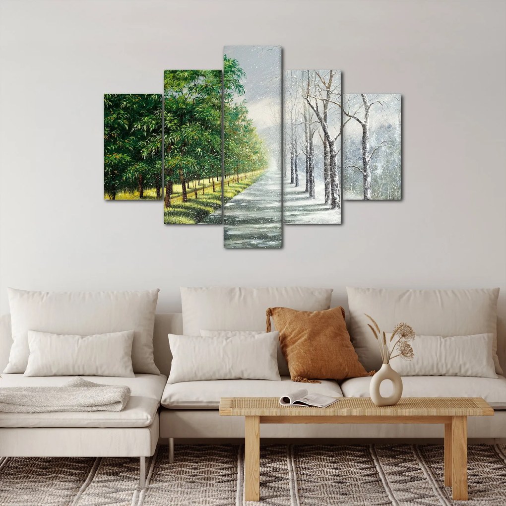 Obraz - Zima versus leto (150x105 cm)