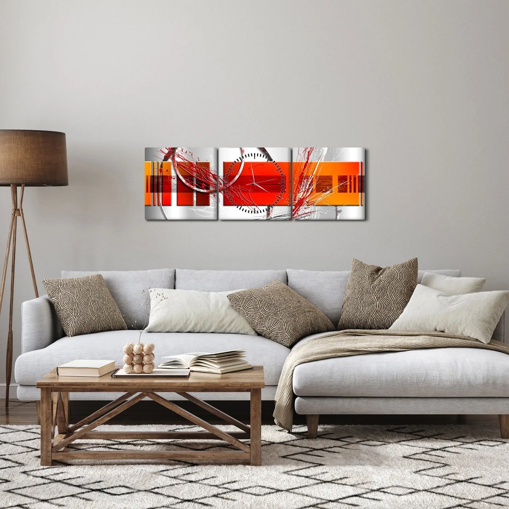 Abstraktný obraz (s hodinami) (90x30 cm)