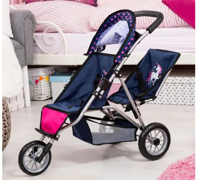 Bayer Design Kočík pre bábiky dvojičky Duo (modrá) (100355100)