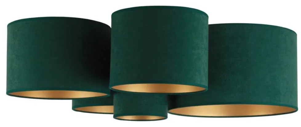 Duolla - Stropné svietidlo ROLLER PENTO 5xE27/60W/230V zelená/zlatá