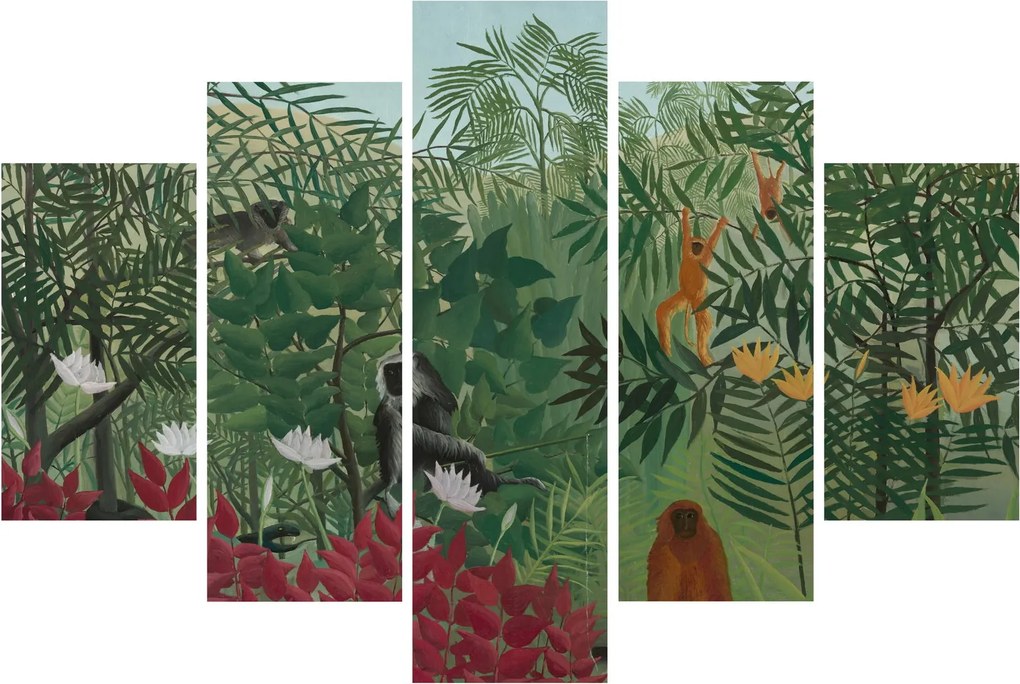 Obraz - Henri Rousseau, Tropical Forest with Monkeys, reprodukcia (150x105 cm)