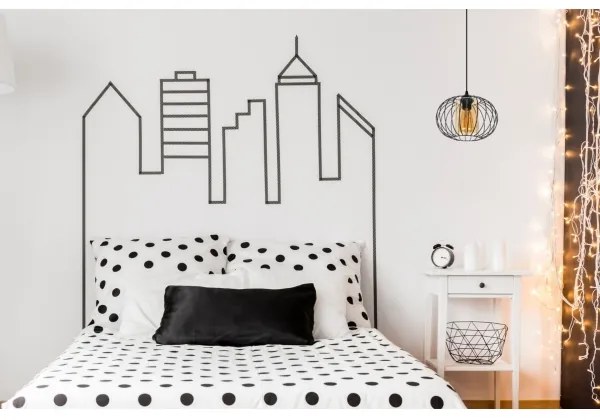 Luster na lanku CORRINI 1xE27/60W/230V pr. 25 cm čierna/béžová