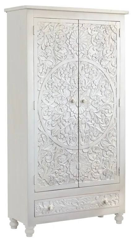 Krémová šatníková skriňa z mangového dreva 180x40 cm Kalhana – Støraa