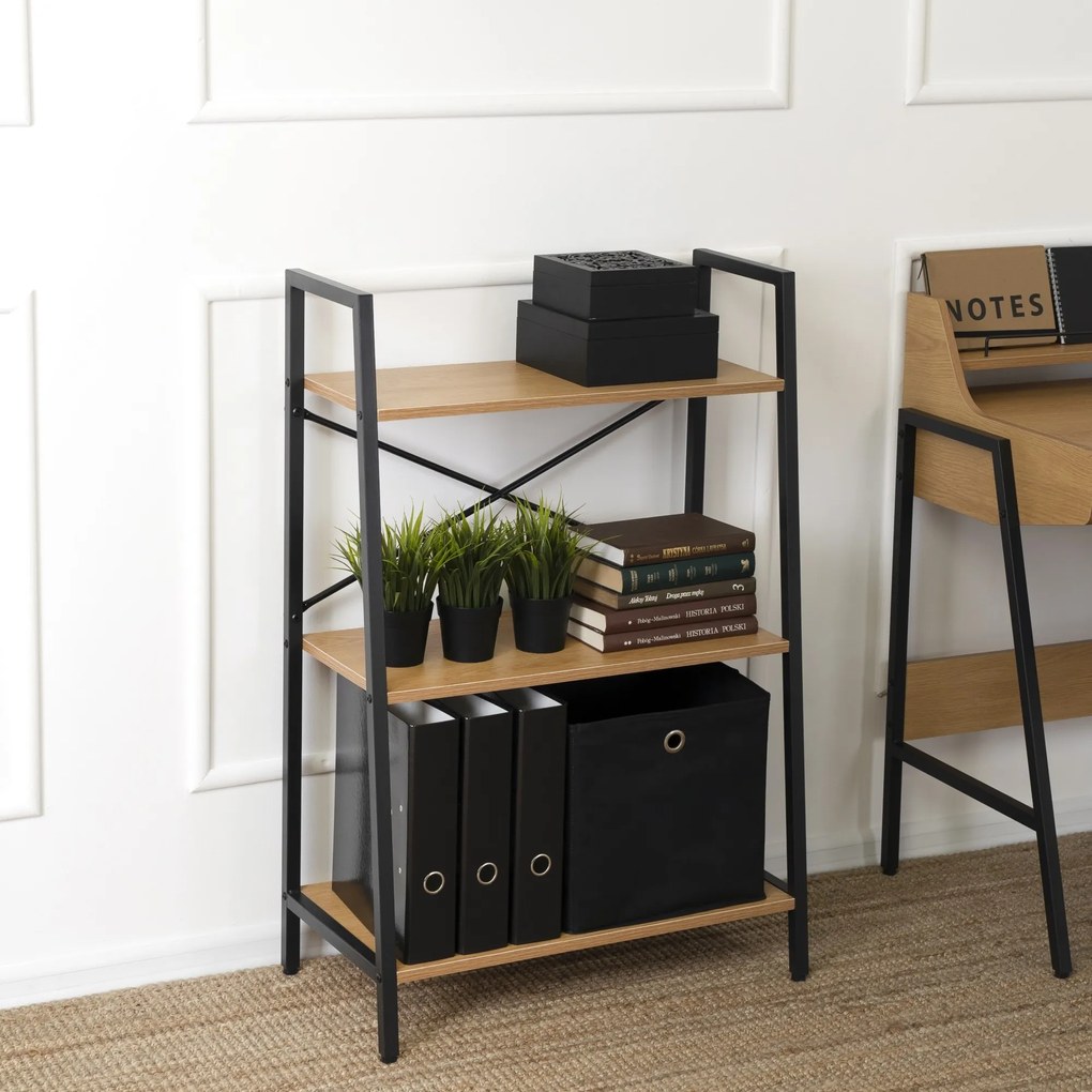 Regál Vior 64 cm dub zlatý/černý