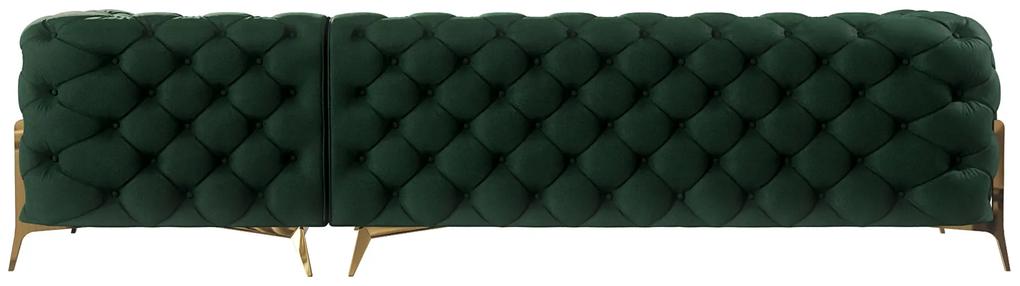 Rohová sedačka CHESTERFIELD TIFFANY  pravá - ľava 305 x 200 cm zelená