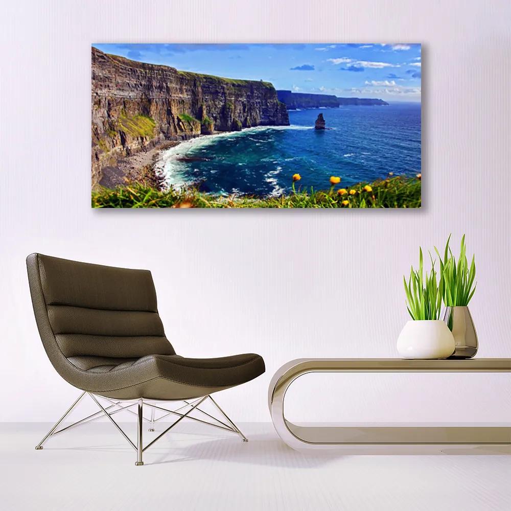 Obraz na akrylátovom skle Záliv skaly more krajina 120x60 cm