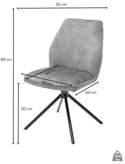 Jedálenská stolička NEXORO, 1 ks, sivá