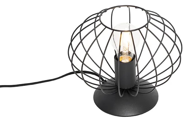 Priemyselná stolná lampa čierna - Margarita