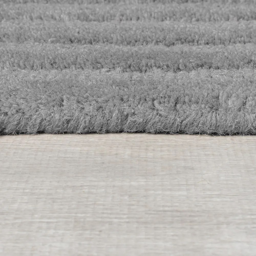 Sivý ručne tkaný vlnený koberec 160x230 cm Zen Rectangles – Flair Rugs