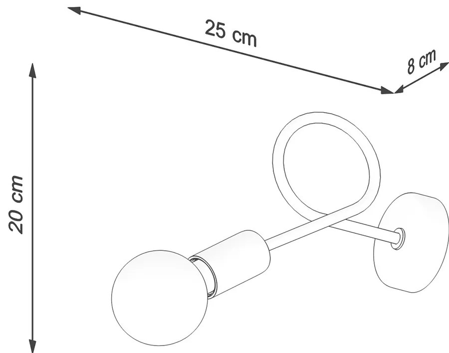 Nástenné svietidlo Knot 1, čierne telo svietidla