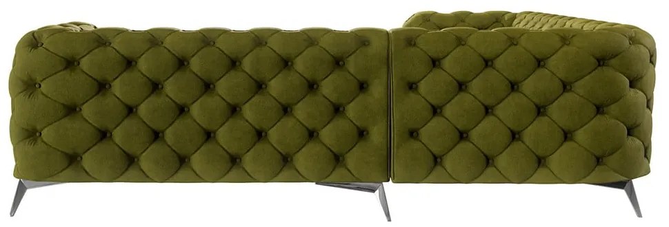 Zelená zamatová rohová pohovka Chelsea – Ropez