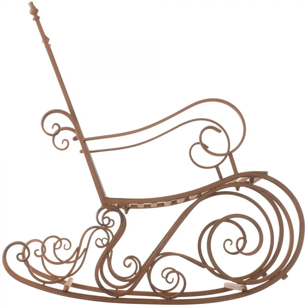 Kovové hojdacie kreslo Smile - Hnedá antik