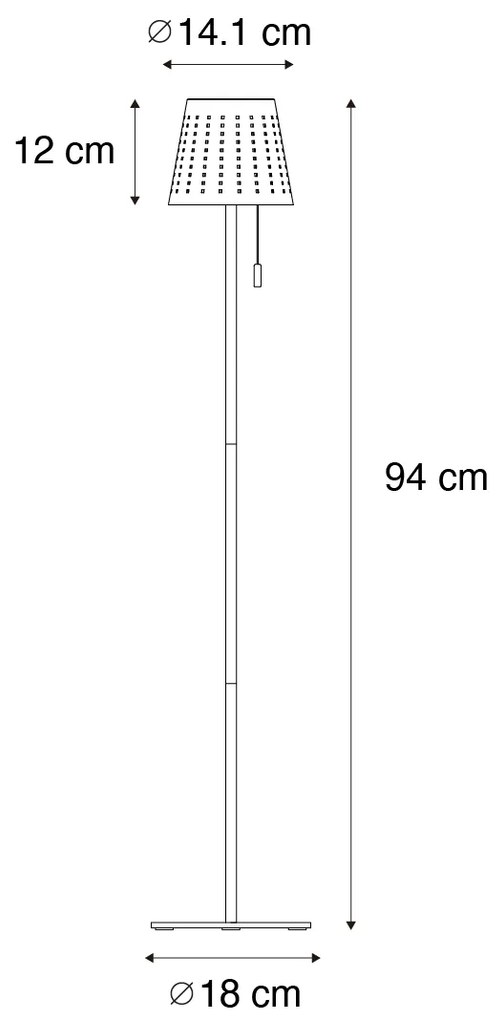 Vonkajšia stojaca lampa zelená vrátane LED 3-stupňového stmievania na solár - Ferre
