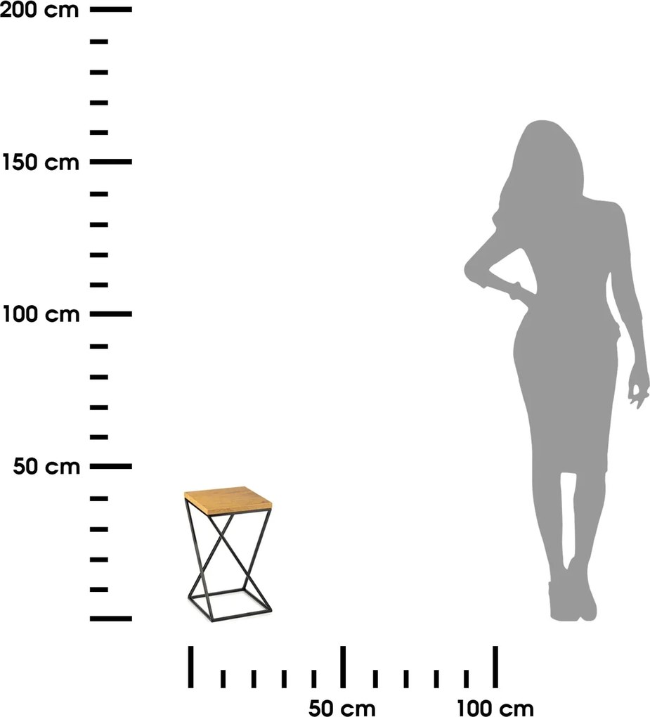 STOJAN NA KVETINÁČ LOFT7 40X24X24 CM ČIERNA/HNEDÁ