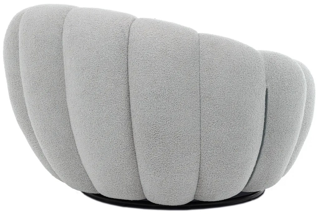 Otočné kreslo Bouclé GREY2, šedá