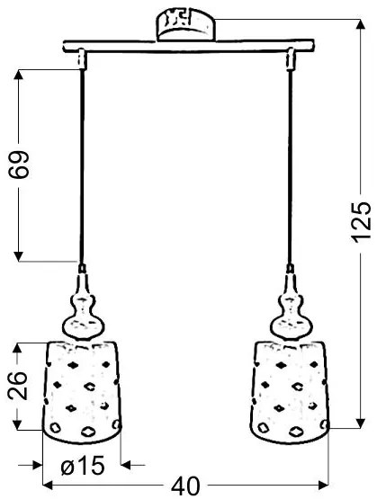 Candellux HAMP Luster 2X60W E27 White 32-51929