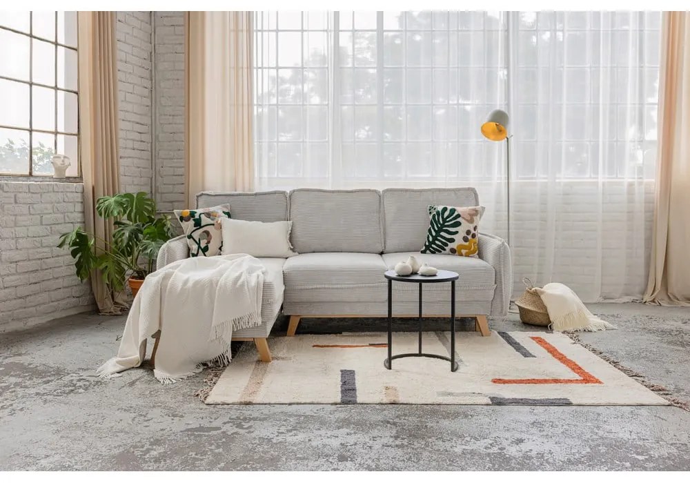 Variabilná oranžová menčestrová rozkladacia rohová pohovka Tori – Bonami Selection