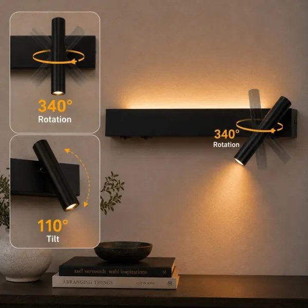 Brilagi - LED nástenné bodové svietidlo ARLIX LED/3W/230V + LED/7W čierne CRI 90