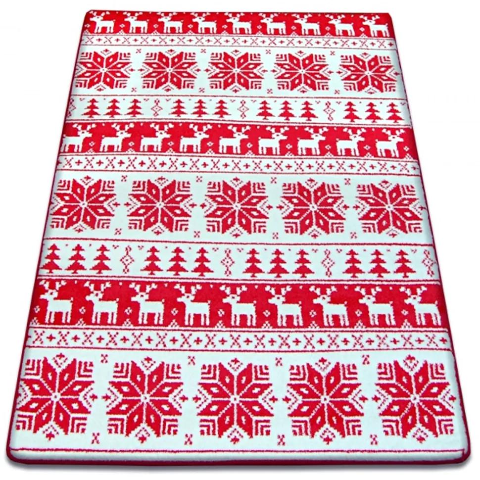 Kusový koberec Vianočné motívy červený, Velikosti 100x170cm