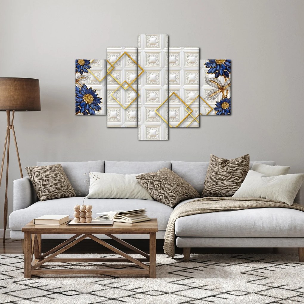 Obraz - Diamantové kvety (150x105 cm)