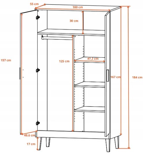 Detská skriňa Kubi 100 cm kašmír
