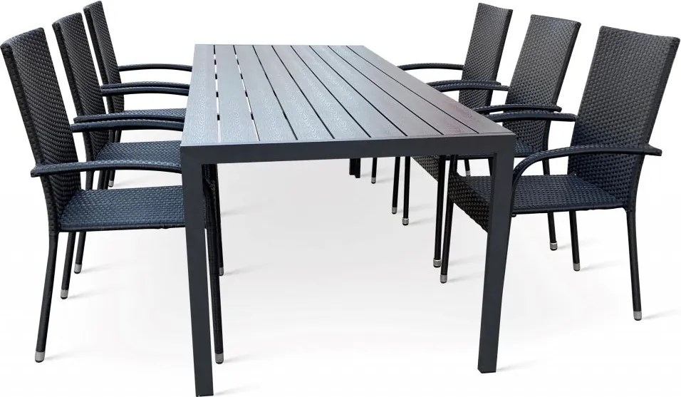 Záhradná zostava 6+1 NORIMBERG 6, čierny antracit