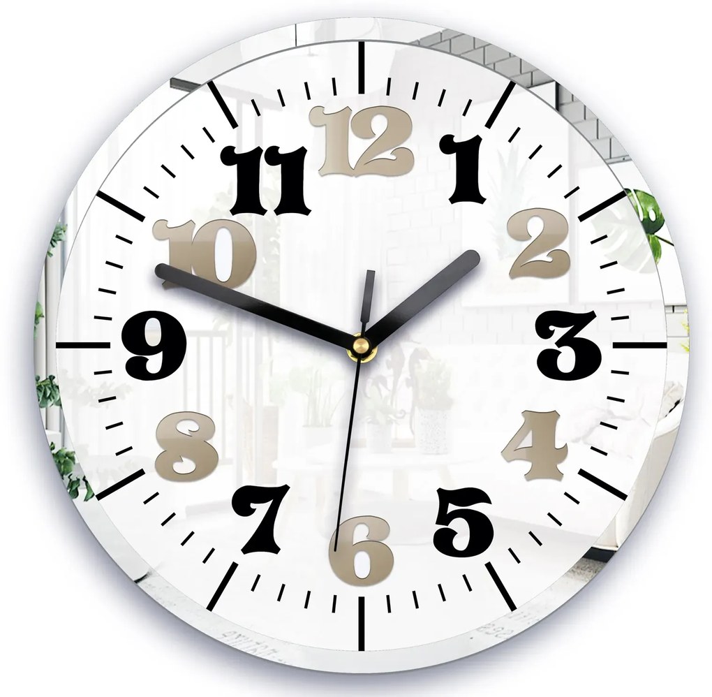 Nástěnné hodiny Alexis 30 cm bílé/zrcadlové