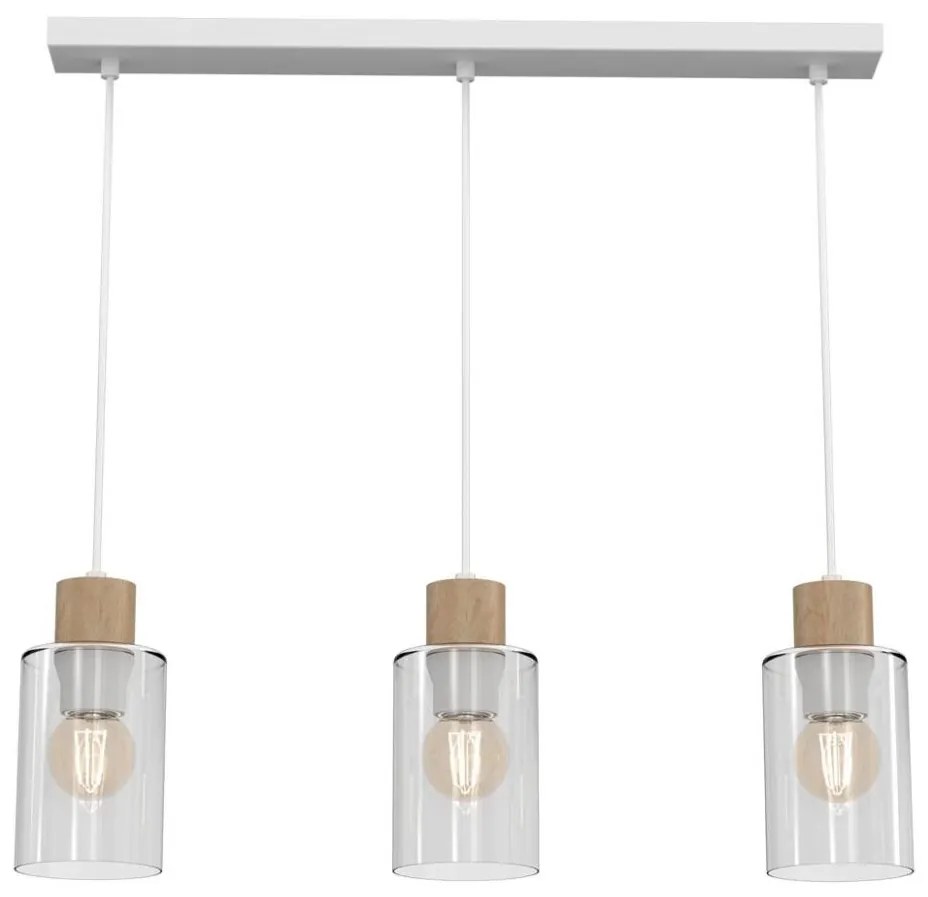 Milagro Luster na lanku MADERA 3xE27/60W/230V biela/drevo MI2042