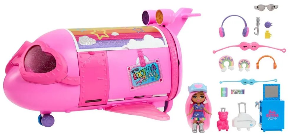 Jokomisiada Veľké lietadlo s bábikou – Barbie extra fly mini