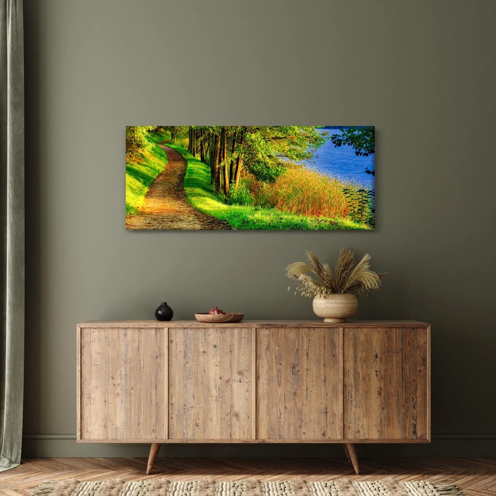 Obraz chodníky pozdĺž vody (120x50 cm)