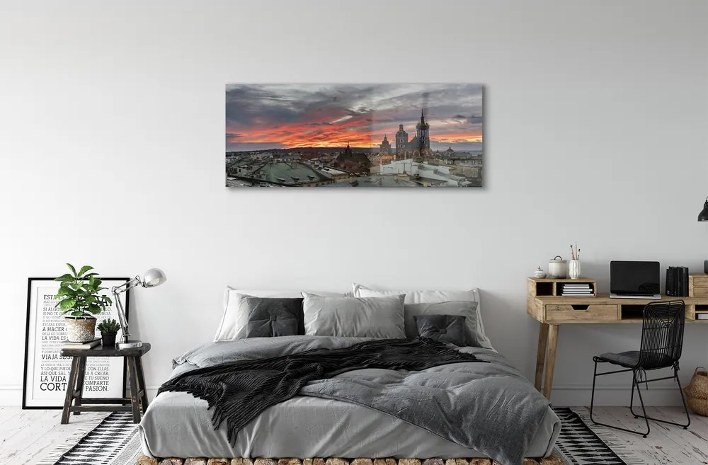 Obraz na akrylátovom skle Krakow sunset panorama 120x60 cm