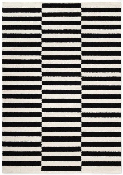 Obojstranný koberec Hanse Home Vika čierny / naturálny / biely