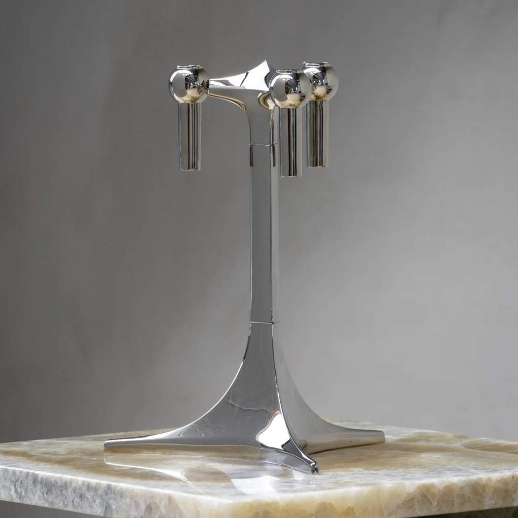 Stoff Nagel Dizajnový svietnik STOFF Nagel Stand Solid Chrome