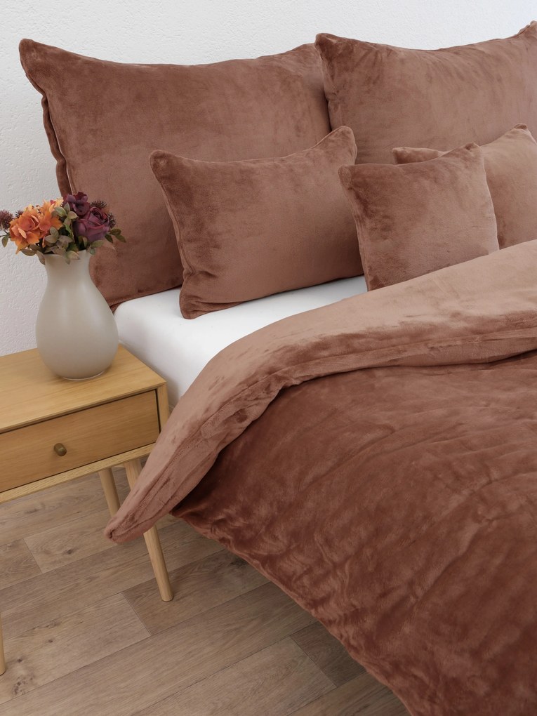 Predĺžené obliečky mikroplyš Exclusive – Laura mocha mousse 140 × 220 cm, 70 x 90 cm