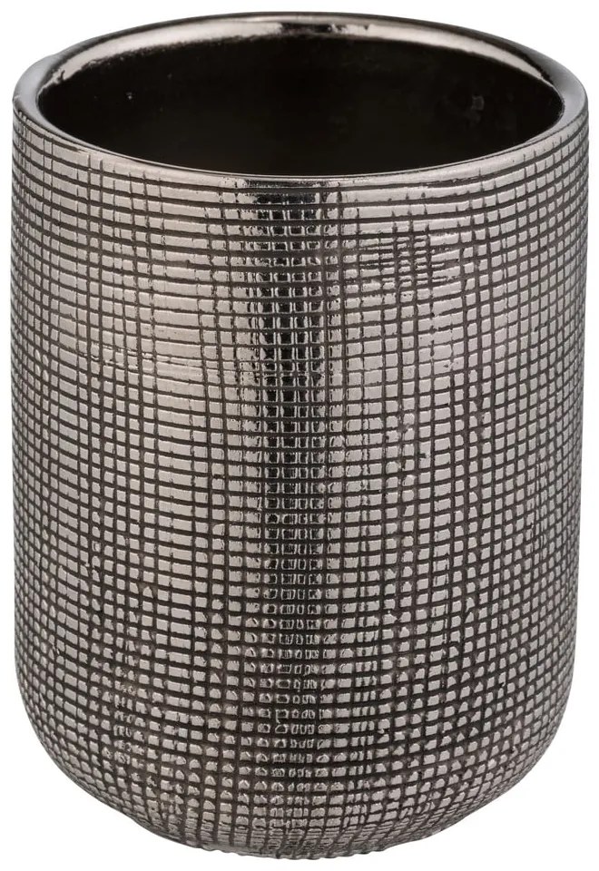 Keramický téglik na zubné kefky v striebornej farbe Rivara – Wenko