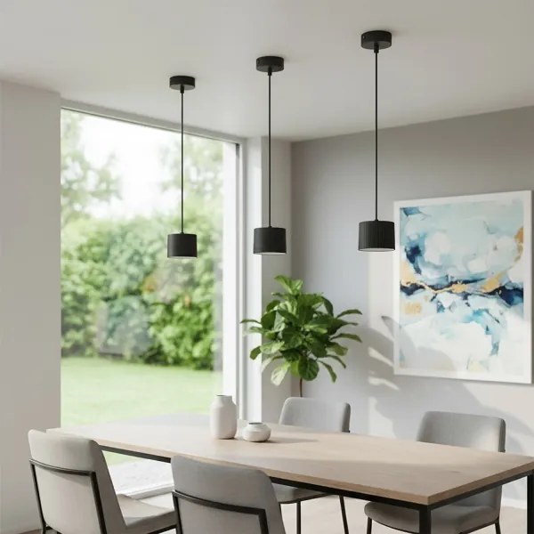 BRILAGI - LED Závesný luster STRIPY na lane 1xGX53/15W/230V pr. 82 mm čierny